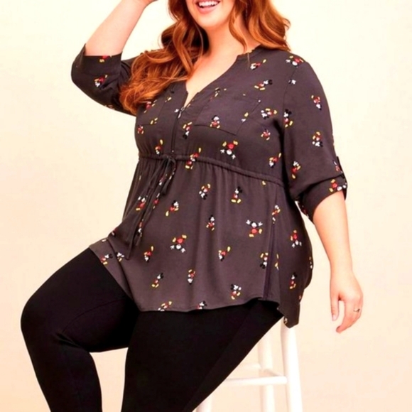 ❤️NWT VINTAGE TORRIID BLOUSE MICKEY MOUSE ZIPPER TUNIC - PLUS SIZE DISNEY - Picture 7 of 10